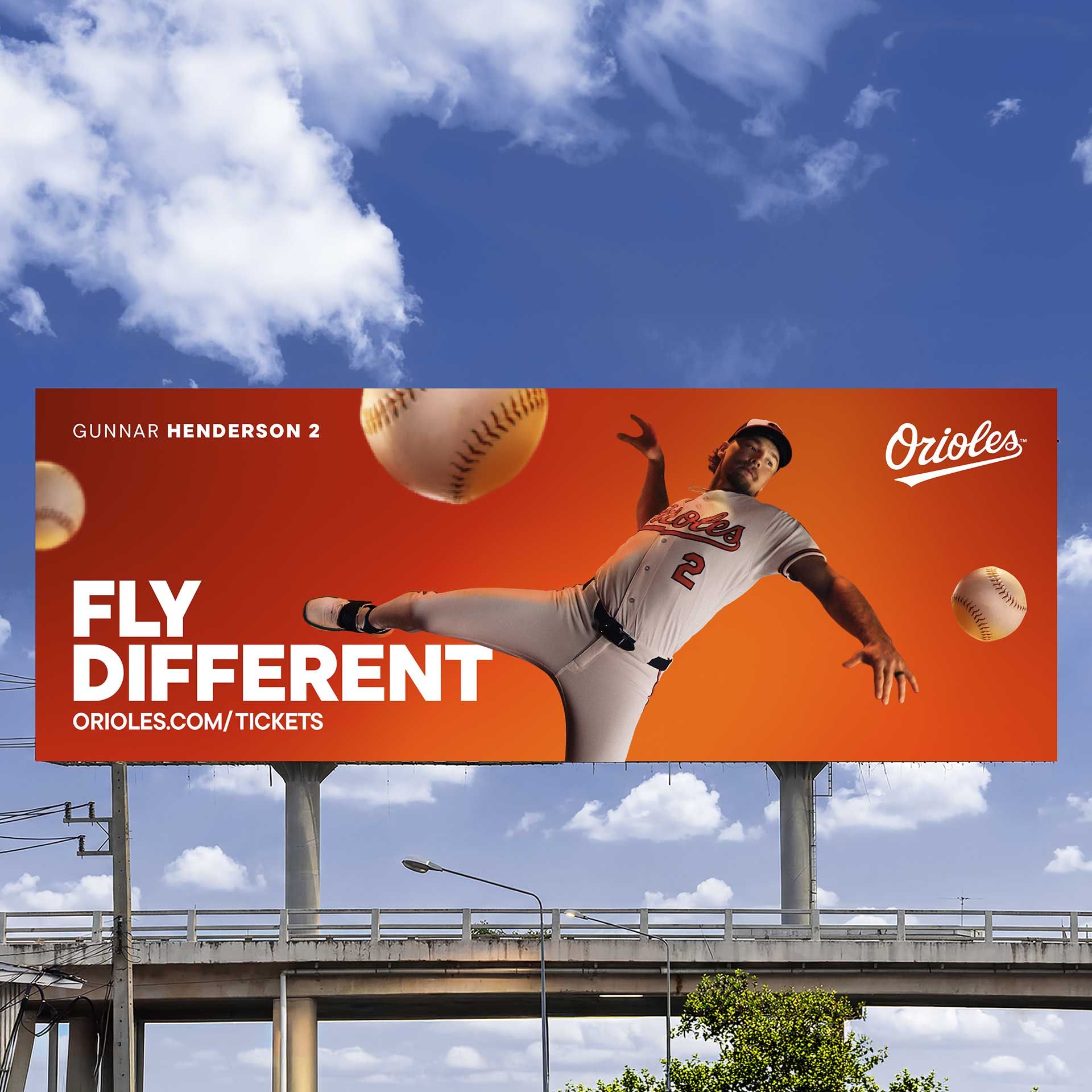 Baltimore Orioles billboard on a highway