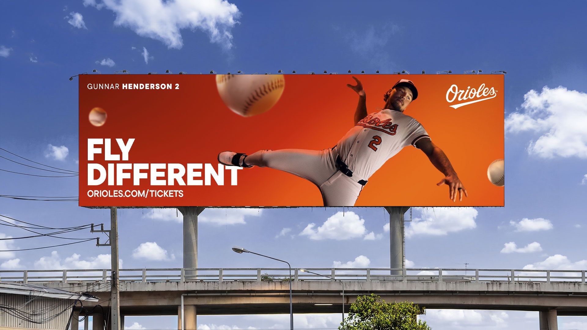 Baltimore Orioles billboard on a highway